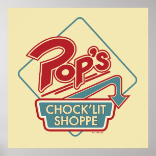 Pop's Chock'Lit Shoppe Red Logotyp Poster