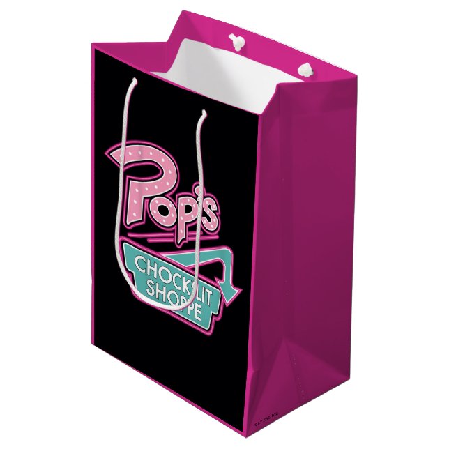Pop's Chock'Lit Shoppe Rosa Logotyp (Framsidan Vinklad)