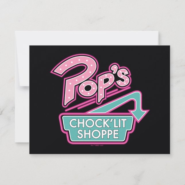 Pop's Chock'Lit Shoppe Rosa Logotyp Anteckningskort (Framsida)