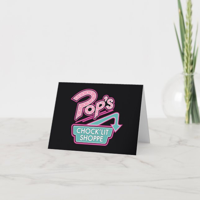 Pop's Chock'Lit Shoppe Rosa Logotyp Anteckningskort (Framsida)