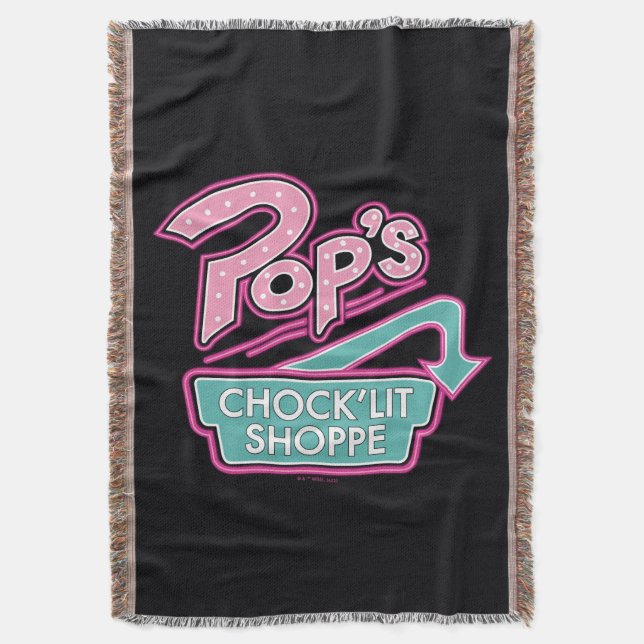 Pop's Chock'Lit Shoppe Rosa Logotyp Filt (Framsidan Vertikal)