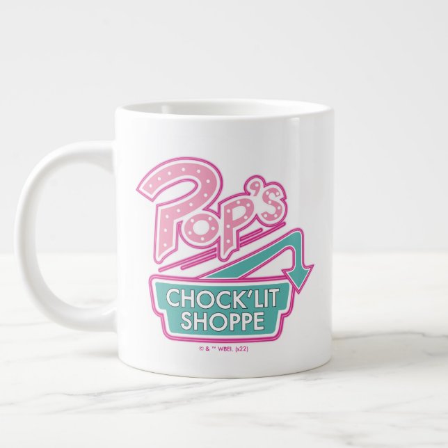 Pop's Chock'Lit Shoppe Rosa Logotyp Jumbo Mugg (Vänster)