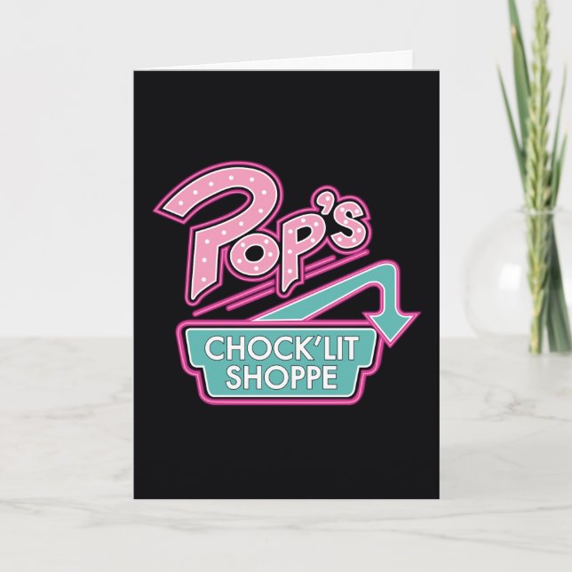 Pop's Chock'Lit Shoppe Rosa Logotyp Kort (Framsida)
