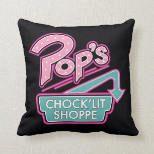 Pop's Chock'Lit Shoppe Rosa Logotyp Kudde
