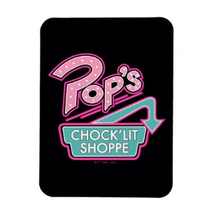 Pop's Chock'Lit Shoppe Rosa Logotyp Magnet