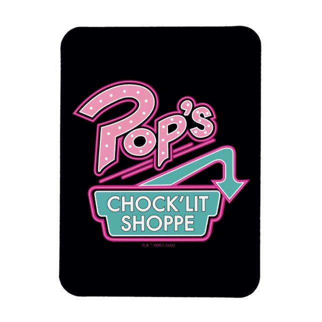 Pop's Chock'Lit Shoppe Rosa Logotyp Magnet (Vertikal)