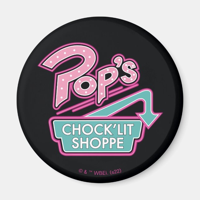 Pop's Chock'Lit Shoppe Rosa Logotyp Magnet (Framsidan)
