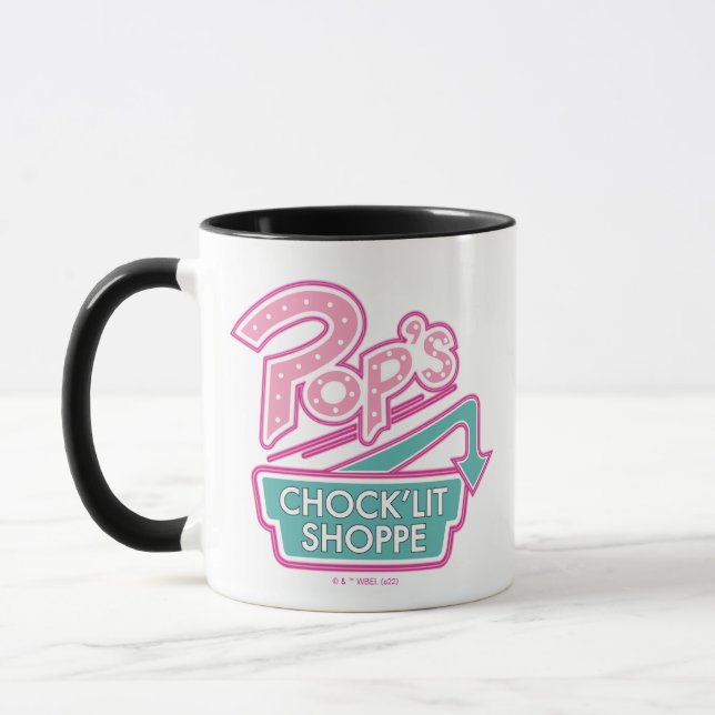 Pop's Chock'Lit Shoppe Rosa Logotyp Mugg (Vänster)