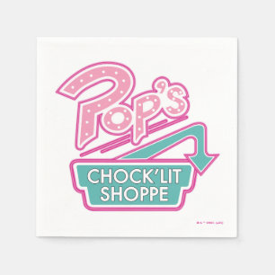 Pop's Chock'Lit Shoppe Rosa Logotyp Pappersservett