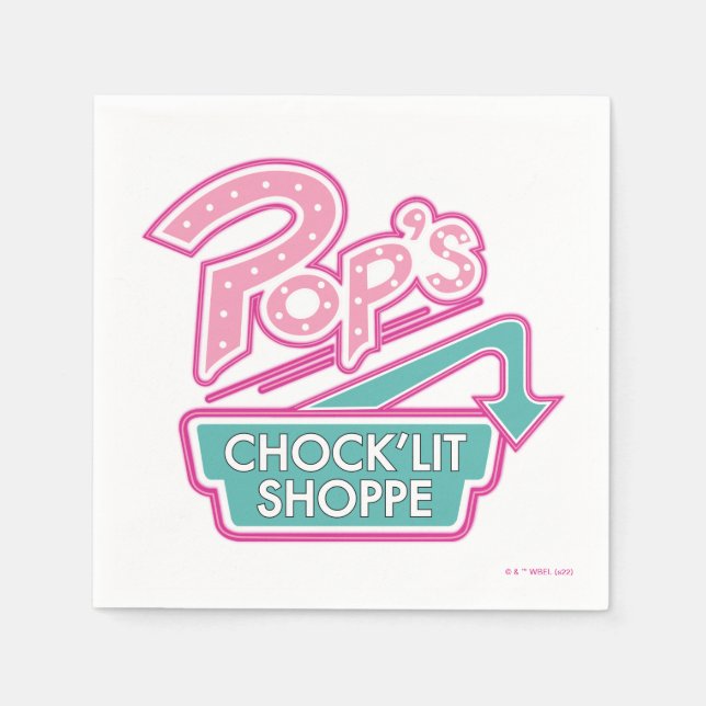 Pop's Chock'Lit Shoppe Rosa Logotyp Pappersservett (Framsidan)