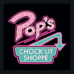 Pop's Chock'Lit Shoppe Rosa Logotyp Poster<br><div class="desc">Riverdale | Pop's Chock'Lit Shoppe logotyp in rosa and blue.</div>