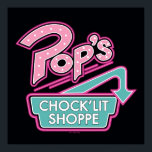 Pop's Chock'Lit Shoppe Rosa Logotyp Poster<br><div class="desc">Riverdale | Pop's Chock'Lit Shoppe logotyp in rosa and blue.</div>