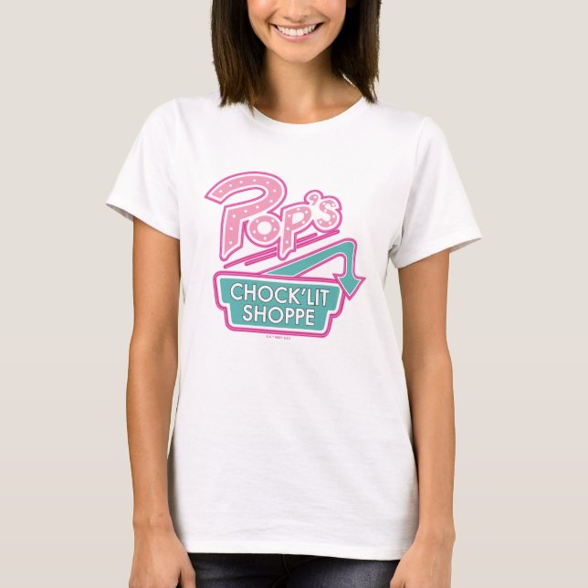 Pop's Chock'Lit Shoppe Rosa Logotyp T Shirt (Framsida)