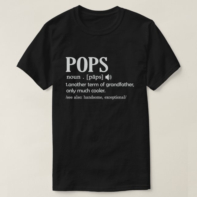 Pops Definition funktionellt: Coola Grandpa Gift T Shirt (Design framsida)