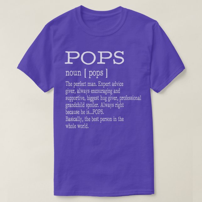 Pops Definition Grandpa Fars dag GiftsMen T Shirt (Design framsida)