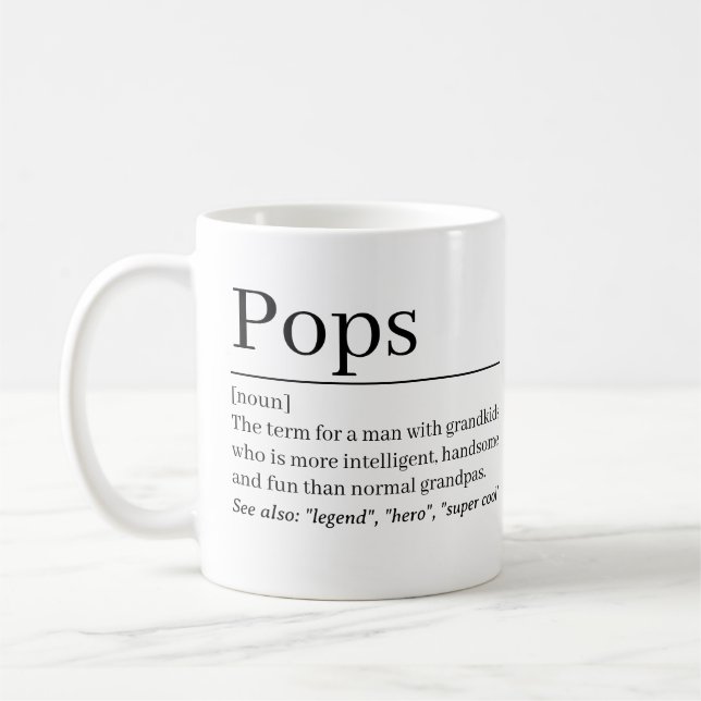 Pops Definition Mugg ・Personlig Grandpa Gift (Vänster)