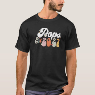 Pops Est 2023 Retro Groovy New Pops T Shirt