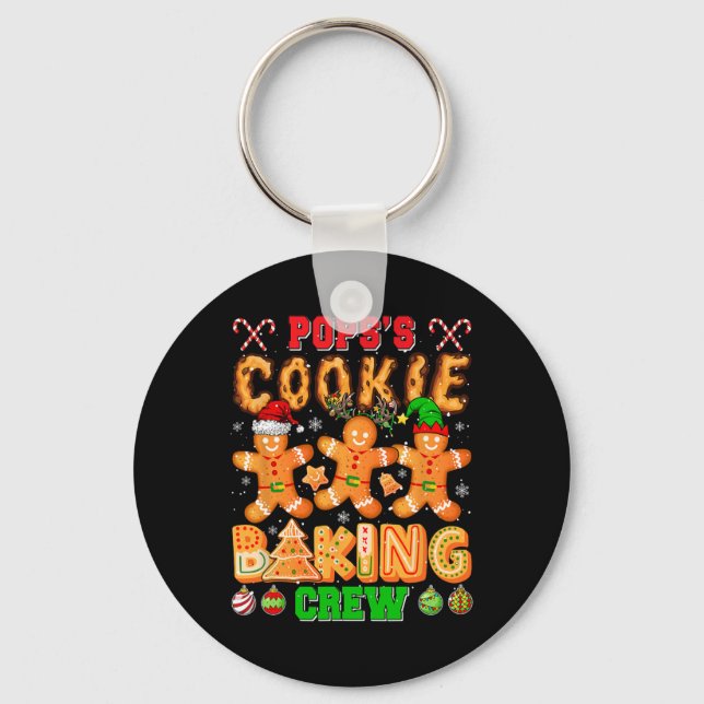 Pops Julafton Cookie Baking Crew Funny Baker Älska Nyckelring (Framsida)