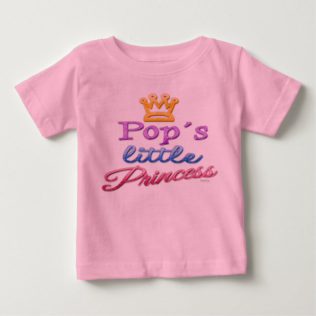 Pop's Little Princess Baby Småbarn T-Shirt (Framsida)