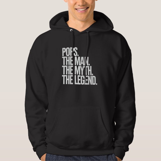 Pops Man Myten Legenden Pappa Fars Dag Present Hoodie (Framsida)