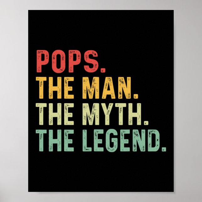 Pops man the Myth the Legend Fars dag Gift Poster (Framsidan)