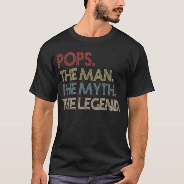 Pops mannen Myth the Legend Grandpa T Shirt (Framsida)