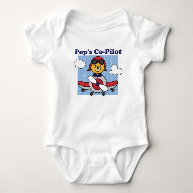 Pops medflygare - Söt flygplan T Shirt (Framsida)