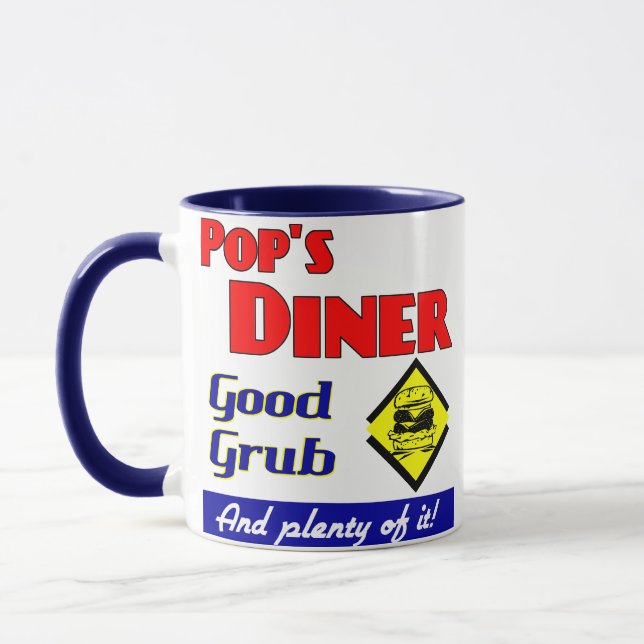 Pops Middag Kitchen Art Coffee Mugg (Vänster)
