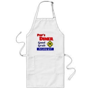 Pops Middag Retro Kitchen Slogan Apron Långt Förkläde