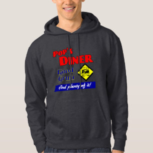 Pops Middag Retro Restaurant Art T-Shirt Sweatshirt Med Luva