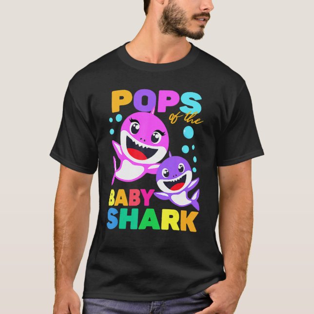 Pops of Baby Birthday Shark Pops Shark Christm T Shirt (Framsida)