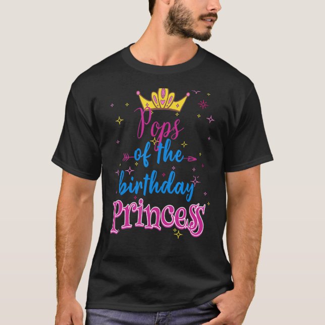 Pops of the Birthday Princess Matching Family Part T Shirt (Framsida)