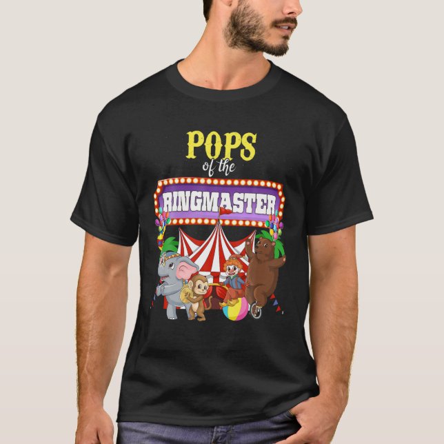 Pops of the Birthday Ringmaster Kids Circus Party T Shirt (Framsida)