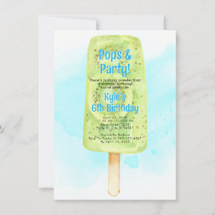 Pops & Party Sommar Födelsedagsinbjudningar Inbjudningar