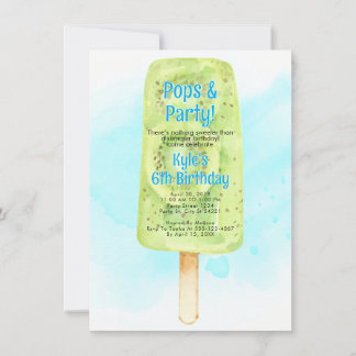 Pops & Party Sommar Födelsedagsinbjudningar Inbjudningar