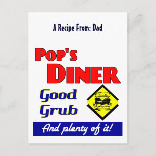 Pops Retro Anpassningsbar Recept Card-vykort för M Vykort
