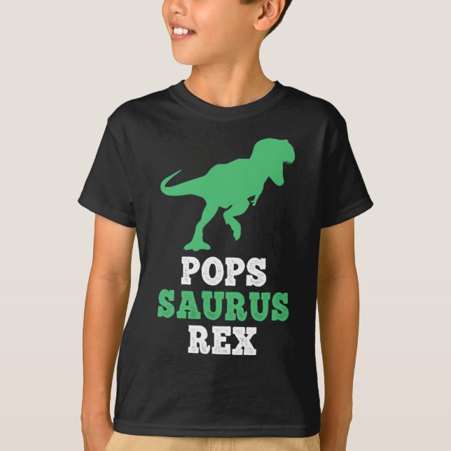 Pops-saurus Rex Dino Dinosaur Popssaurus Funny T Shirt (Framsida)