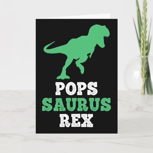 Pops-saurus Rex Dino Dinosaur Rolig Popssaurus  Kort (Framsida)