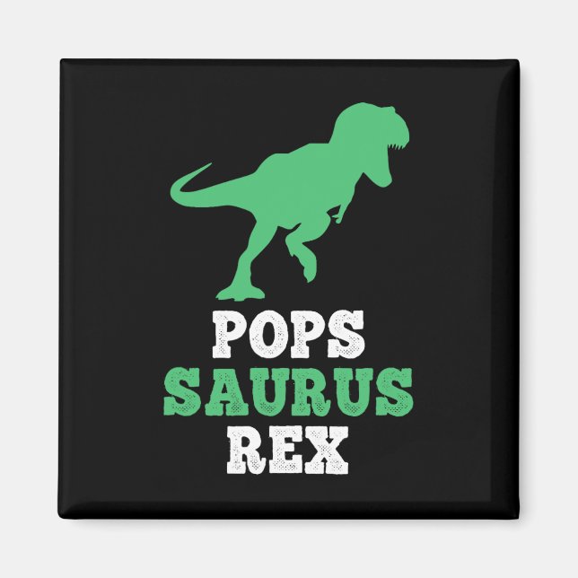 Pops-saurus Rex Dino Dinosaur Rolig Popssaurus  Magnet (Framsidan)