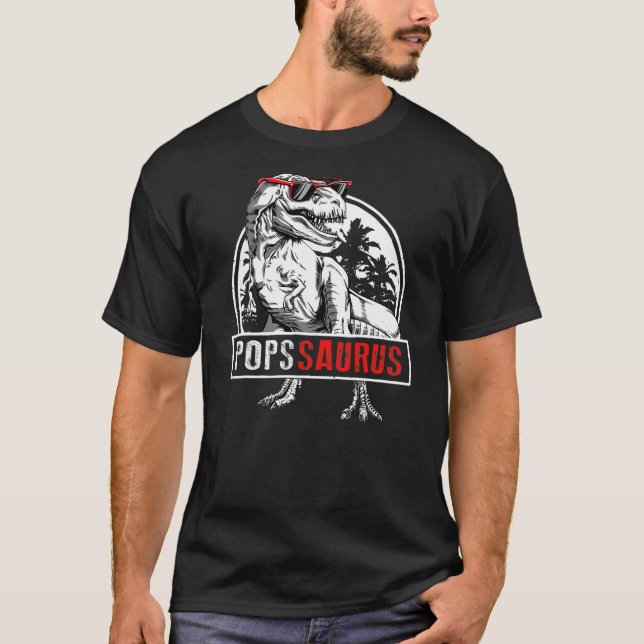 Pops Saurus t Rex Dinosaur Pops Saurus Far Shirt (Framsida)