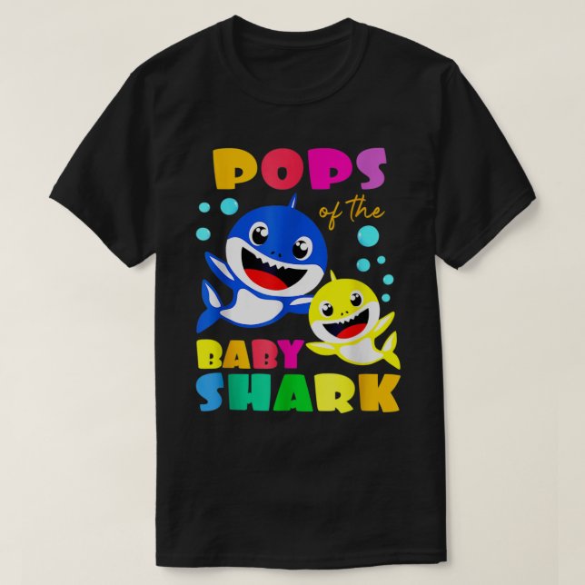 Pops Shark Pops Shark Family Mother's Day  T Shirt (Design framsida)