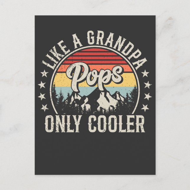 Pops som en farfar, bara coolare Retro Vykort (Framsida)