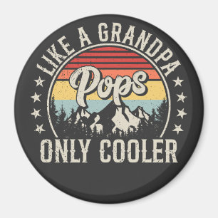 Pops som en "Grandpa Only Cooler Retro Circle" Magnet