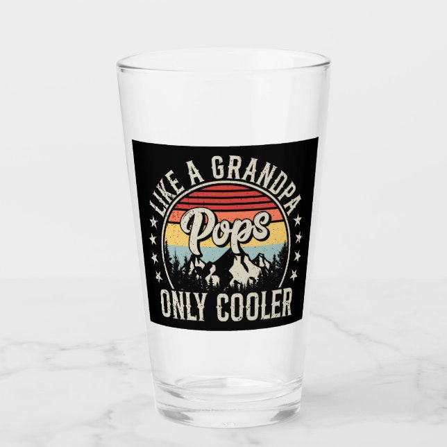 Pops som en "Grandpa Only Cooler Retro Drinking" Glaskopp (Framsida)