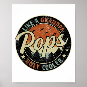 Pops som en "Grandpa Only Cooler Vintage Retro Fat Poster