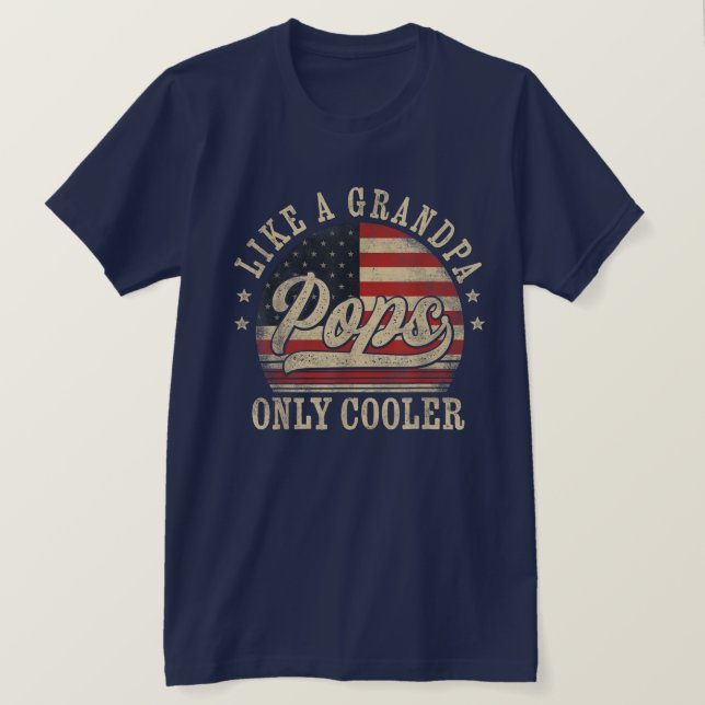 Pops som morfar Cooler Pops Fars dag T Shirt (Design framsida)
