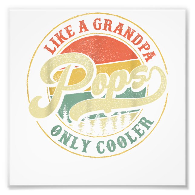 Pops som morfar Cooler Retro Gift Pops Da Fototryck (Framsidan)
