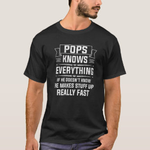 Pops vet allt Grandpa Fars dag T Shirt