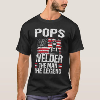 Pops Welder Mannen, legend Retro USA flagga T Shirt