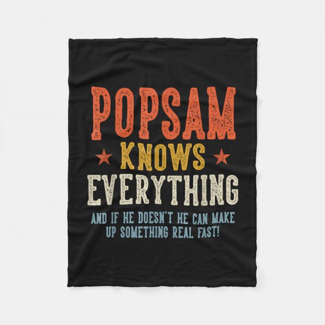 Popsam vet allt fars dag retro vintage fleecefilt (Framsidan)